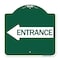 Signmission Designer Series Sign-Left Arrow Entrance, Green & White Aluminum Sign, 18" H, GW-1818-24235 A-DES-GW-1818-24235 - alternate 1